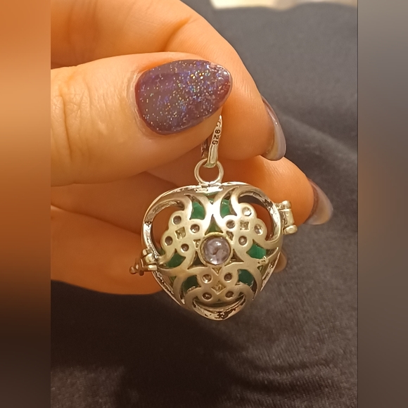 ✨️ 925SS HARMONY SOUND BALL HEART CHARM PENDANT + 1 SOUND PURPLE STONE - Picture 6 of 7